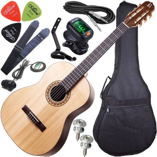 Assistência Técnica, SAC e Garantia do produto Kit Violão Eletroacústico Rozini Cordas Nylon Maciço Rx210