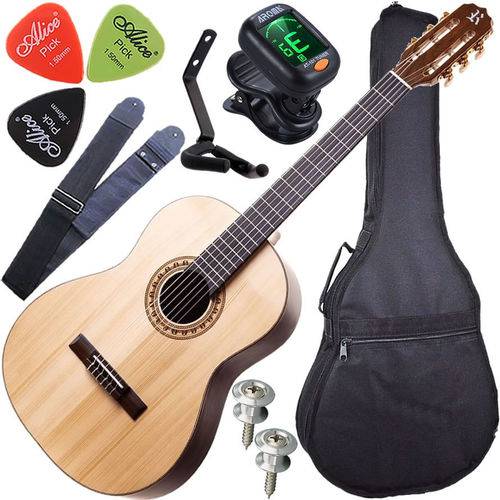 Assistência Técnica, SAC e Garantia do produto Kit Violão Rozini Acústico Cordas Nylon Tampo Maciço Rx210