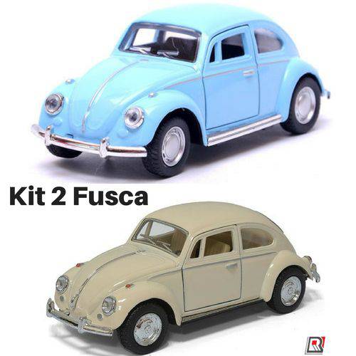 Assistência Técnica, SAC e Garantia do produto Kit 2 Volkswagen Fusca Nacional de Coleção Ano 1967 Metal 13 Cm Vintage Escala 1/32