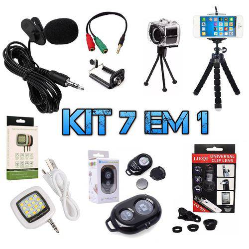 Assistência Técnica, SAC e Garantia do produto Kit Youtuber 6 em 1 Microfone de Lapela para Celular + 2 Tripés + Kit Lentes + Flash