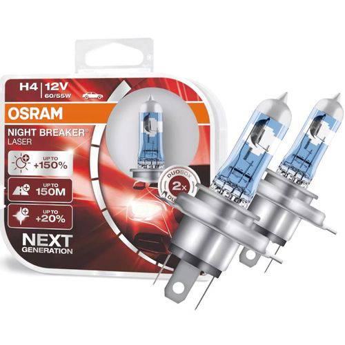 Assistência Técnica, SAC e Garantia do produto Lâmpada Farol Osram Night Breaker Laser H4 150% + Luz