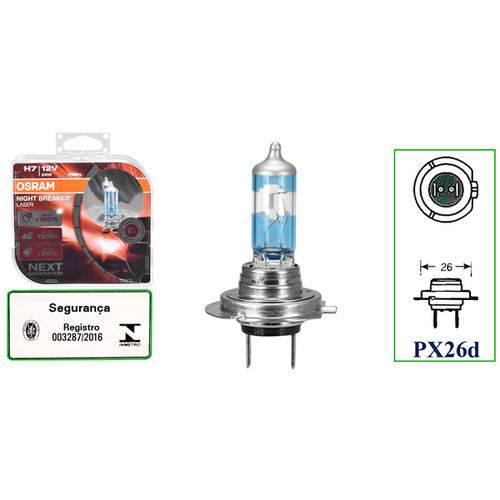 Assistência Técnica, SAC e Garantia do produto Lâmpada H7 Night Breaker Laser Osram 64210NL Halógena 12V 55W com Base PX26D