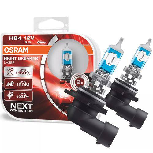 Assistência Técnica, SAC e Garantia do produto Lampada Osram Night Breaker Laser Hb4 12V Xenon 150% + Luz Par