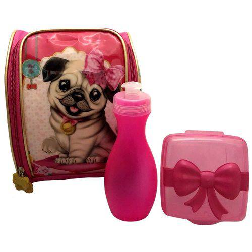 Assistência Técnica, SAC e Garantia do produto Lancheira Feminina Escolar Térmica Infantil Cachorro Menina Pug Rosa - Santino