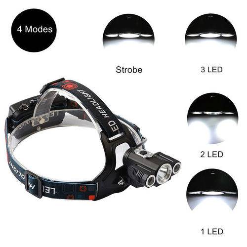 Assistência Técnica, SAC e Garantia do produto Lanterna de Cabeça Recarregável Profissional com 3 Leds Suporte Bike 2926 Ecens