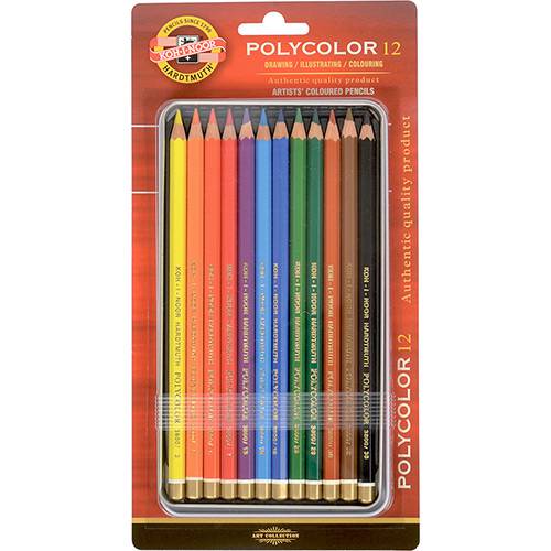 Assistência Técnica, SAC e Garantia do produto Lápis de Cor Artístico Estojo Polycolor 12 Cores - Koh-I-Noor