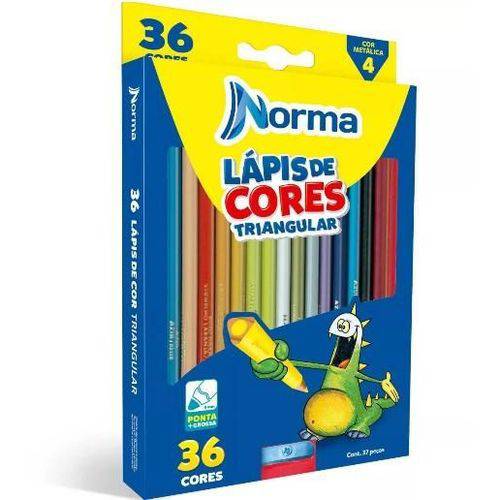 Assistência Técnica, SAC e Garantia do produto Lápis de Cor Triangular Ponta Grossa Norma - 36 Cores + Apontador