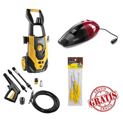 Assistência Técnica, SAC e Garantia do produto Lavadora de Alta Pressão Tramontina 1800w Preto/amarelo Combo Kit Ferramentas e Aspirador de Pó Tramontina 60w