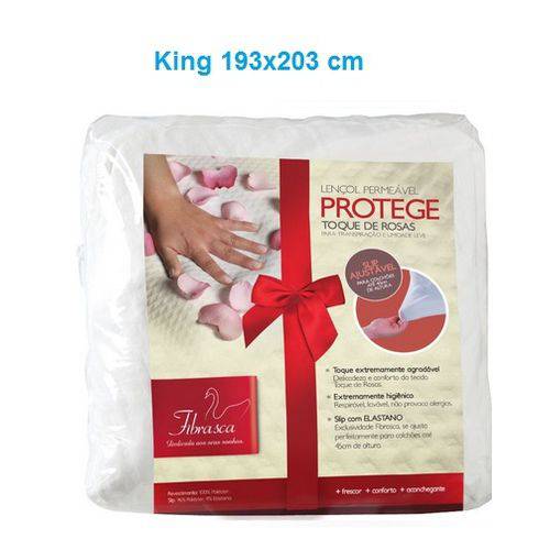 Assistência Técnica, SAC e Garantia do produto Lençol Permeável Protege - Toque de Rosas King (1.93x2.03m) - Fibrasca - Cód: Fi7178