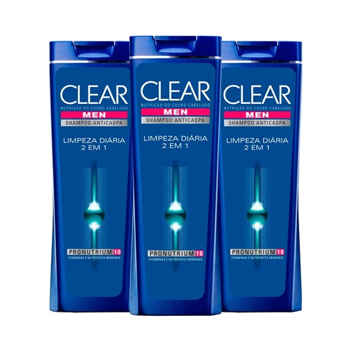 Assistência Técnica, SAC e Garantia do produto Leve 3 Pague 2 Shampoo Anticaspa Clear Men Limpeza Diária 400ml