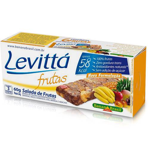 Assistência Técnica, SAC e Garantia do produto Levittá Salada de Frutas C/ 3 Unidades de 20g(cada) - Banana Brasil
