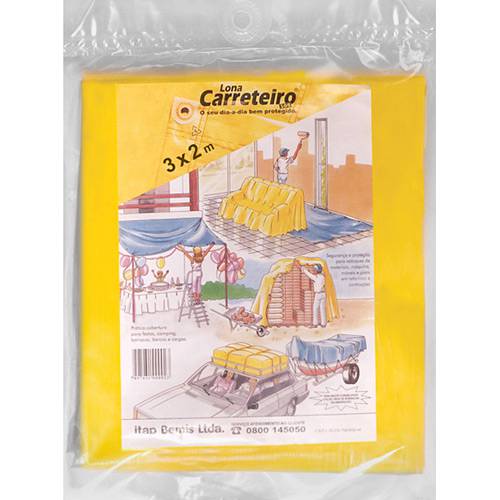 Assistência Técnica, SAC e Garantia do produto Lona Carreteiro P/ Camping 3x2cm - Amarelo - Plasitap