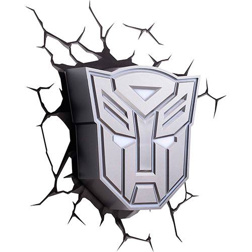 Assistência Técnica, SAC e Garantia do produto Luminária de Parede Escudo Autobots Prata - 3D Light FX