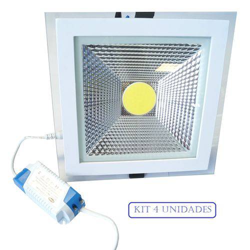 Assistência Técnica, SAC e Garantia do produto Luminária Led Spot 15w Plafon de Embutir Kit com 4 Unidades Quadrado Branco Frio Bivolt - Arco Íris Led