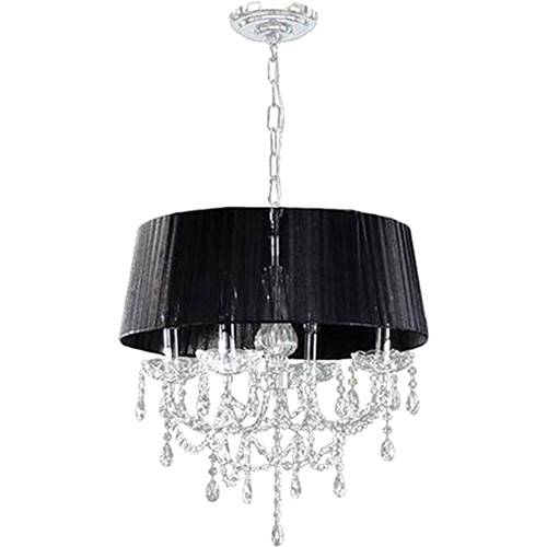 Assistência Técnica, SAC e Garantia do produto Lustre Chandelier Alumínio Escovado com Base Pendente Adornos em Cristal Alto Brilho Preto - Pelegrin