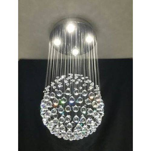 Assistência Técnica, SAC e Garantia do produto Lustre Plafon de Cristal Legítimo - Bola - 80 Cm - Debby Artes