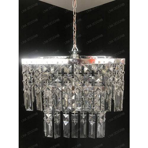 Assistência Técnica, SAC e Garantia do produto Lustre Quadrado Cristal Acrílico 30x65 Londrina