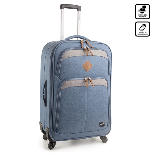 Assistência Técnica, SAC e Garantia do produto Mala Bagaggio Denim - Grande AZUL/G