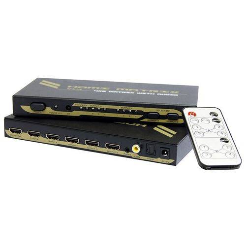 Assistência Técnica, SAC e Garantia do produto Matriz HDMI 4×2 com Saída de Áudio com Suporte 3D (Toslink Audio + Coaxial Audio + 3.5 Stereo) - AMCP