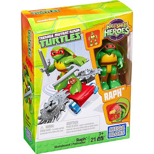 Assistência Técnica, SAC e Garantia do produto Mega Bloks Tartarugas Ninja JR com Skate Raphael - Mattel