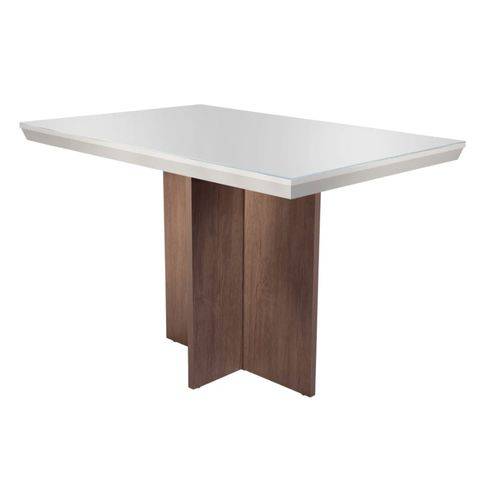 Assistência Técnica, SAC e Garantia do produto Mesa Berlim 120 Cm Mdf/vidro Canto Reto Rufato - Café com Off White