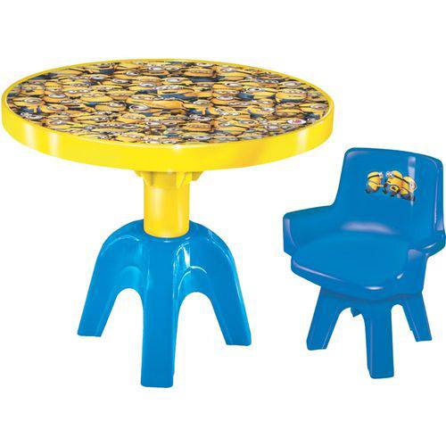 Assistência Técnica, SAC e Garantia do produto Mesa com Cadeira Minions com Tampa e Divisórias - Amarelo - 2795 - Líder