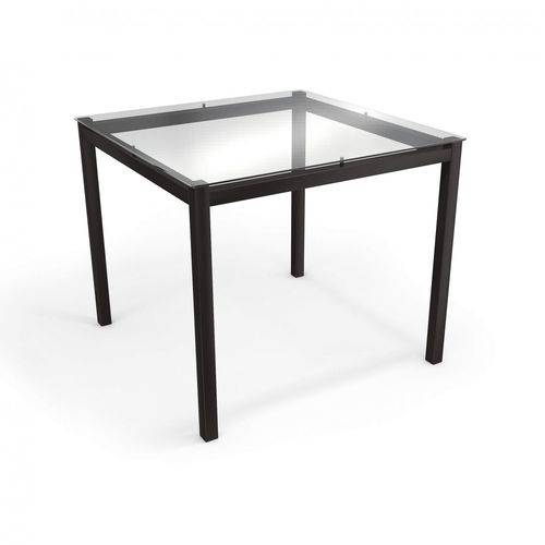 Assistência Técnica, SAC e Garantia do produto Mesa com Tampo de Vidro Quadrado 90cm Reno Crome Kappesberg Preto