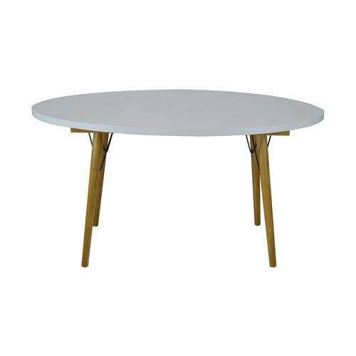 Assistência Técnica, SAC e Garantia do produto Mesa de Jantar Oval Escrivaninha Escritório Pé Palito Madeira Mdf Branco