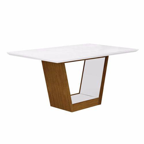 Assistência Técnica, SAC e Garantia do produto Mesa de Jantar Retangular Tampo Mdf/vidro Alemanha Leifer Flex Color Imbuia Mel/branco