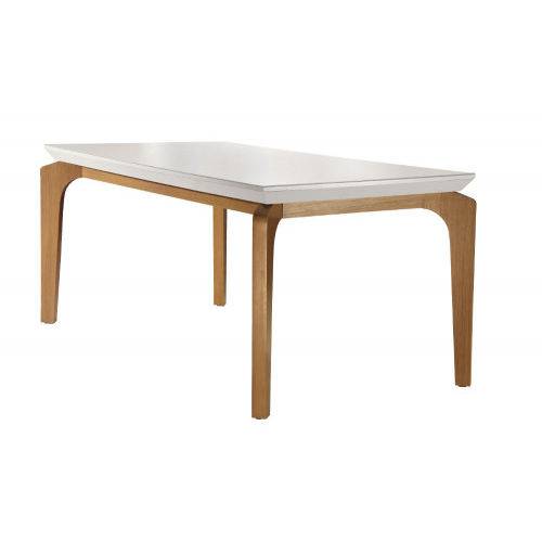 Assistência Técnica, SAC e Garantia do produto Mesa Londrina 1,80X0,90, MDF e Vidro, Canto Reto - Móveis Rufato - Imbuia/Off White - Móveis Bom de Preço -