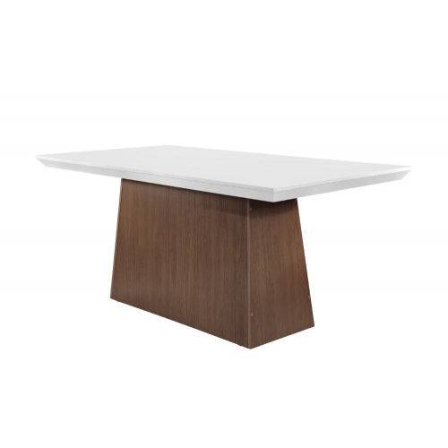 Assistência Técnica, SAC e Garantia do produto Mesa Luna 1,80X0,90, Tampo MDF, Canto Reto – Móveis Rufato - Café/Off White - Móveis Bom de Preço -