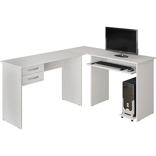 Assistência Técnica, SAC e Garantia do produto Mesa para Computador Triunfo com 2 Gavetas Branco - Benetil Móveis