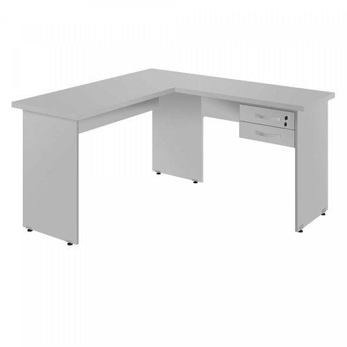 Assistência Técnica, SAC e Garantia do produto Mesa para Escritório em L 2 Gavetas 136cmx143cm Top Plata Móveis Cinza