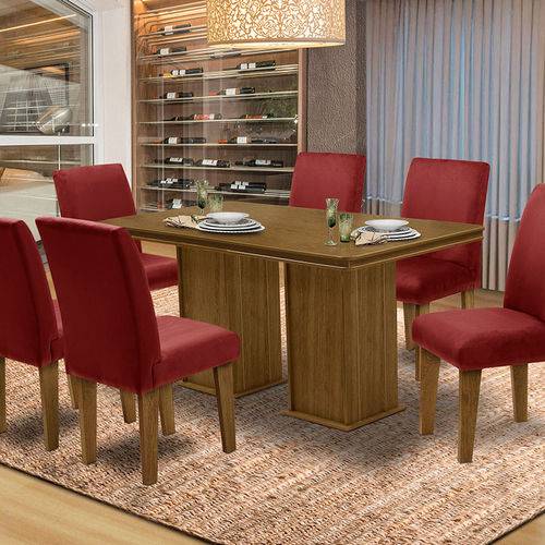 Assistência Técnica, SAC e Garantia do produto Mesa para Sala de Jantar com 6 Cadeiras Amsterdam – Dobuê Movelaria - Mell / Marsala