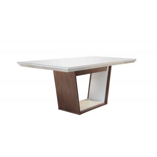 Assistência Técnica, SAC e Garantia do produto Mesa Sofia Tampo MDF e Vidro Serigrafado - Móveis Rufato - Café/Off White - Móveis Bom de Preço -