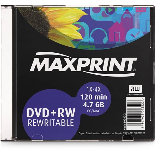 Assistência Técnica, SAC e Garantia do produto Mídia Regravável Maxprint 4.7Gb Dvd+Rw4X