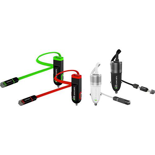 Assistência Técnica, SAC e Garantia do produto Mini Carregador Automotivo 1 Saída USB 2.4A Cabo Micro USB/Lightning