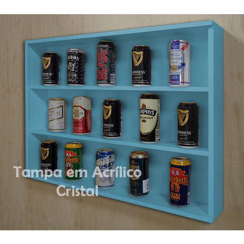Assistência Técnica, SAC e Garantia do produto Mini Estante Vitrine para Coleções Miniaturas / Cervejas Laquaeda - Azul