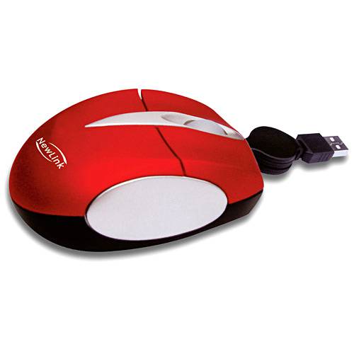 Assistência Técnica, SAC e Garantia do produto Mini Mouse Retrátil Soft C/ Acabamento Emborrachado - Vermelho - New Link