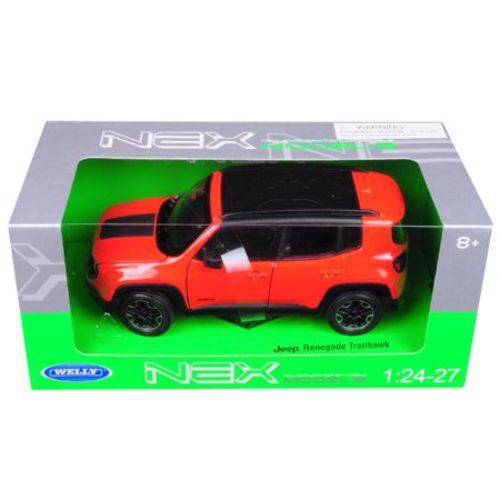 Assistência Técnica, SAC e Garantia do produto Miniatura Carro de Coleção Jeep Renegade Trailhawk Escala 1/24 Welly Nex Models Laranja de Ferro Novo!!