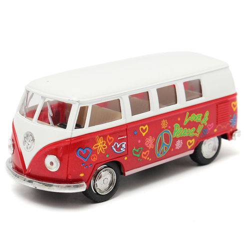 Assistência Técnica, SAC e Garantia do produto Miniatura Carro de Coleção Volkswagen Kombi / Combe Hippe Escala 1/32 Kinsmart Cor Vermelho