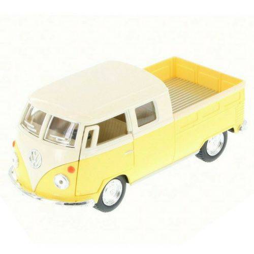 Assistência Técnica, SAC e Garantia do produto Miniatura Carro de Coleção Volkswagen Kombi / Perua / Combi Pickup Cabine Dupla Escala 1/34 Kinsmart Cor Amarelo