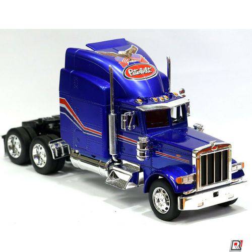 Assistência Técnica, SAC e Garantia do produto Miniatura Coleção Caminhão Peterbilt 379 Trucado Importado Escala 1/32 Welly Cor Azul