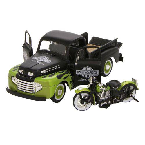 Assistência Técnica, SAC e Garantia do produto Miniatura Ford F-1 Pickup 1947 + Moto Harley Fl Panhead 1:24 Maisto