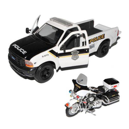 Assistência Técnica, SAC e Garantia do produto Miniatura Ford F-350 + Moto Harley Electra Guide Policia 1:24 Maisto