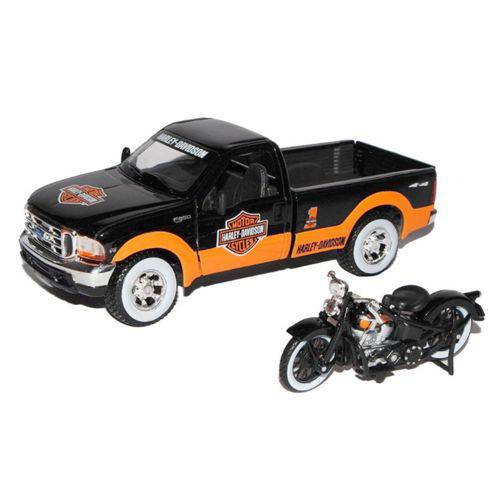 Assistência Técnica, SAC e Garantia do produto Miniatura Ford F-350 Super Duty 1999 + Moto Harley El Knucklehead 1:24 Maisto