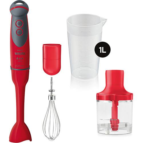 Assistência Técnica, SAC e Garantia do produto Mixer Philips Walita Linha Viva Collection Vermelho/Cinza Ri1364/40 Copo Dosador + Batedor de Clara + Mini Processador - 400W