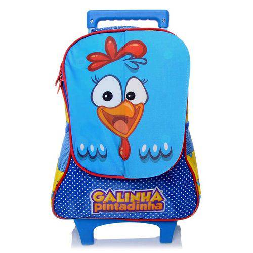 Assistência Técnica, SAC e Garantia do produto Mochila Escolar Infantil Média de Rodinhas Dupla Face Galinha Pintadinha / Pintinho Amarelinho Magic - Xeryus