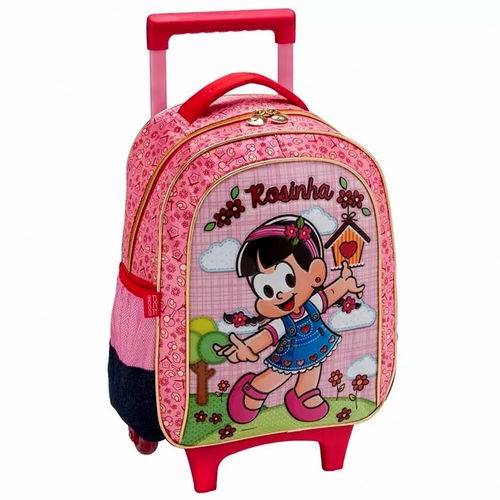 Assistência Técnica, SAC e Garantia do produto Mochila Escolar Infantil Média de Rodinhas Rosinha Pássaros - Turma da Mônica - Pcf Global