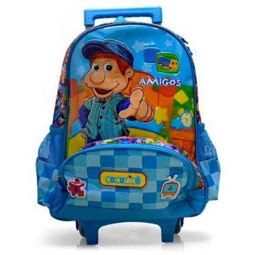 Assistência Técnica, SAC e Garantia do produto Mochila Escolar Média de Rodinhas Infantil Azul Júlio Fazenda Fazendinha Turma do Cocoricó - Luxcel